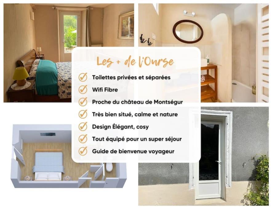 Chambre Double Cosy - Gite De La Louve Fougax-et-Barrineuf Exteriör bild